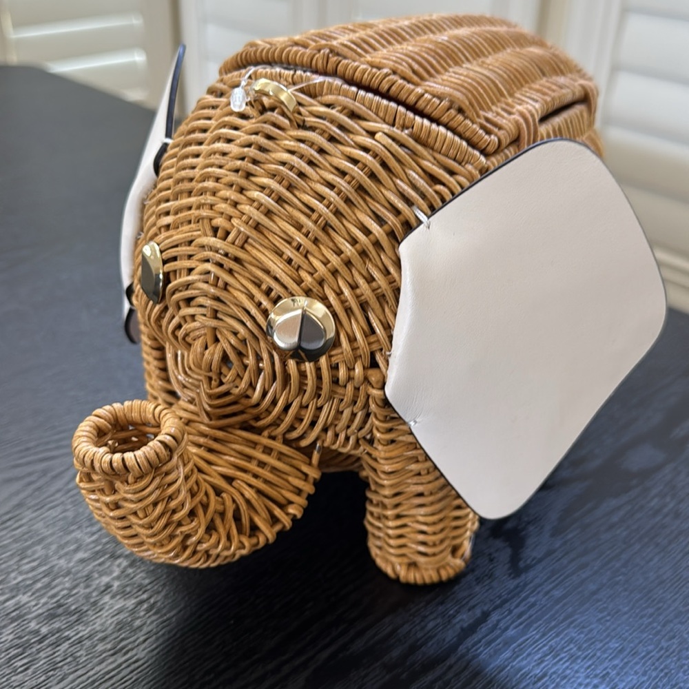 NWT - Kate Spade New York TINY WICKER LARGE ELEPHANT CROSSBODY
